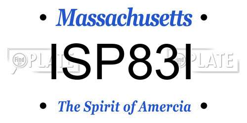 ISP83I Massachusetts License Plate