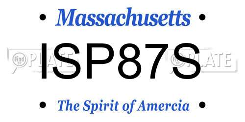 ISP87S Massachusetts License Plate