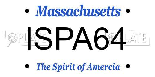 ISPA64 Massachusetts License Plate