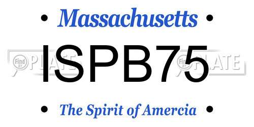 ISPB75 Massachusetts License Plate