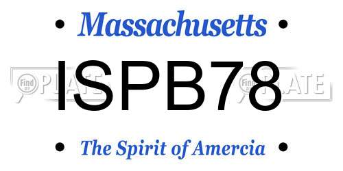 ISPB78 Massachusetts License Plate