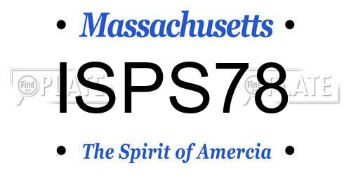 ISPS78 Massachusetts License Plate