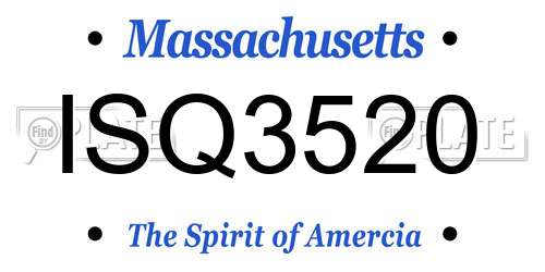 ISQ3520 Massachusetts License Plate