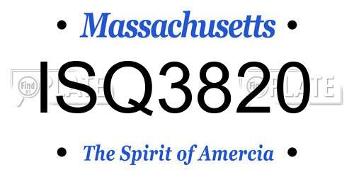 ISQ3820 Massachusetts License Plate