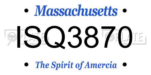 ISQ3870 Massachusetts License Plate