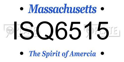 ISQ6515 Massachusetts License Plate