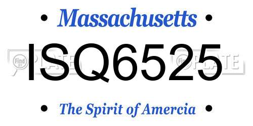 ISQ6525 Massachusetts License Plate