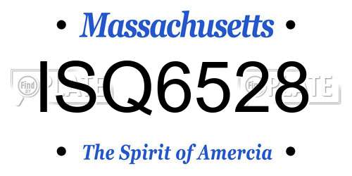 ISQ6528 Massachusetts License Plate