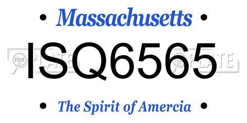 ISQ6565 Massachusetts License Plate