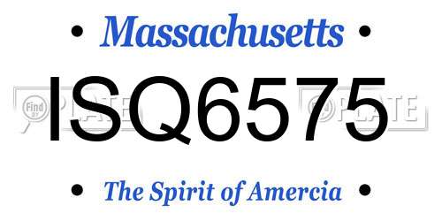 ISQ6575 Massachusetts License Plate
