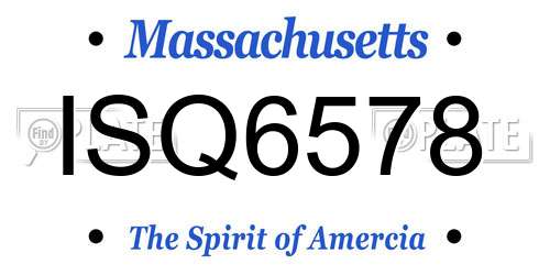 ISQ6578 Massachusetts License Plate