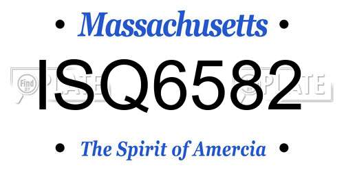 ISQ6582 Massachusetts License Plate