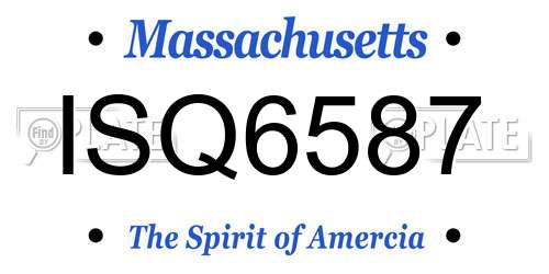 ISQ6587 Massachusetts License Plate