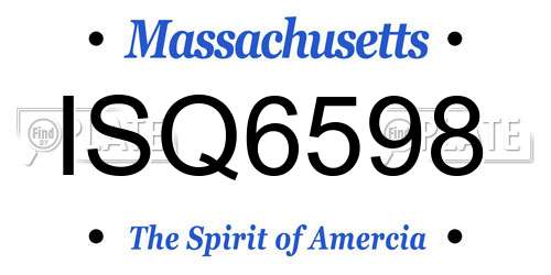 ISQ6598 Massachusetts License Plate