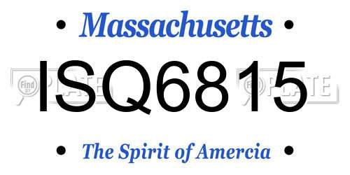 ISQ6815 Massachusetts License Plate