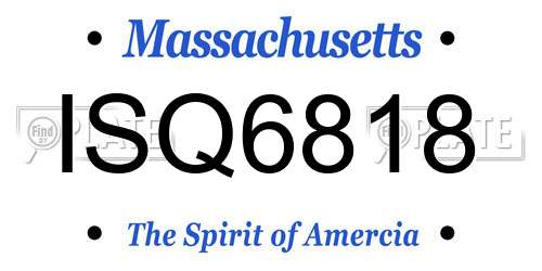 ISQ6818 Massachusetts License Plate