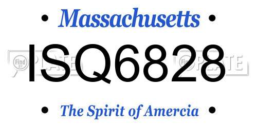 ISQ6828 Massachusetts License Plate