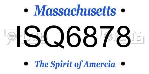 ISQ6878 Massachusetts License Plate
