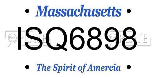ISQ6898 Massachusetts License Plate