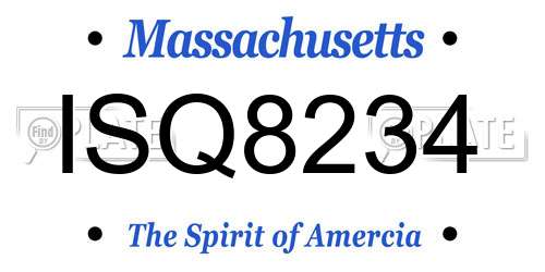 ISQ8234 Massachusetts License Plate