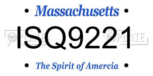 ISQ9221 Massachusetts License Plate