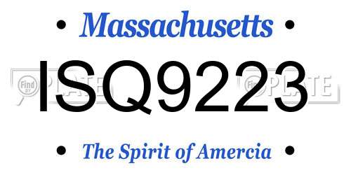 ISQ9223 Massachusetts License Plate