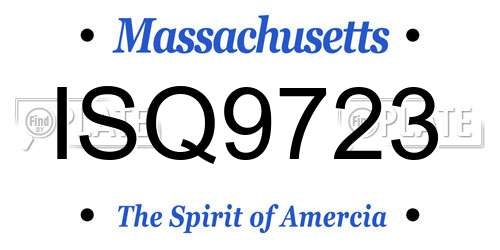 ISQ9723 Massachusetts License Plate