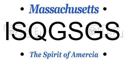 ISQGSGS Massachusetts License Plate