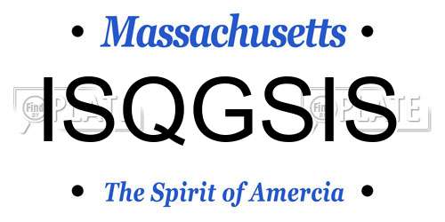 ISQGSIS Massachusetts License Plate