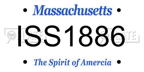 ISS1886 Massachusetts License Plate