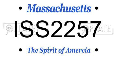 ISS2257 Massachusetts License Plate