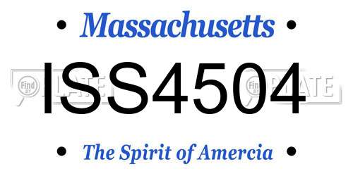 ISS4504 Massachusetts License Plate