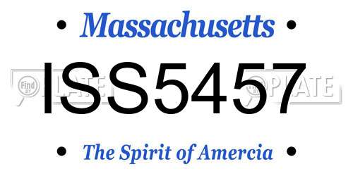ISS5457 Massachusetts License Plate