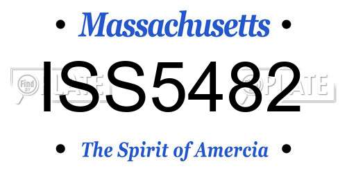 ISS5482 Massachusetts License Plate