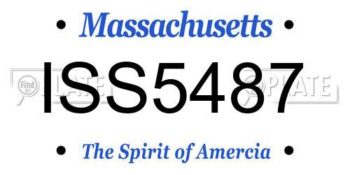 ISS5487 Massachusetts License Plate