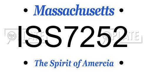 ISS7252 Massachusetts License Plate