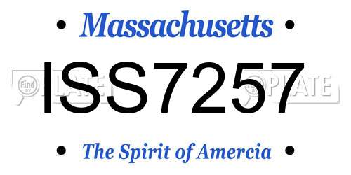 ISS7257 Massachusetts License Plate