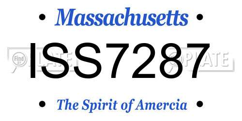 ISS7287 Massachusetts License Plate