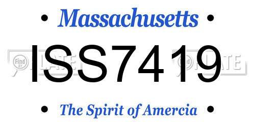 ISS7419 Massachusetts License Plate