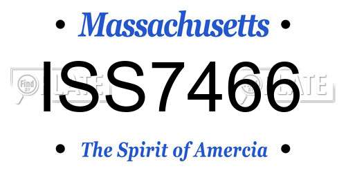ISS7466 Massachusetts License Plate
