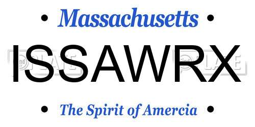 ISSAWRX Massachusetts License Plate