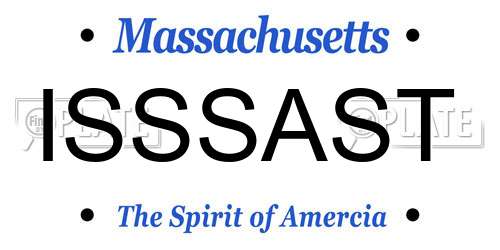 ISSSAST Massachusetts License Plate