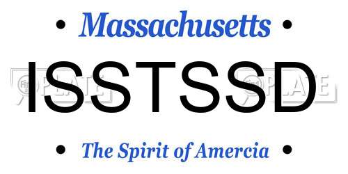 ISSTSSD Massachusetts License Plate