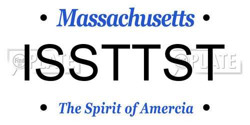 ISSTTST Massachusetts License Plate