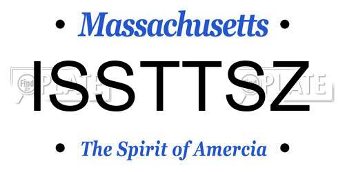 ISSTTSZ Massachusetts License Plate