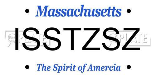 ISSTZSZ Massachusetts License Plate