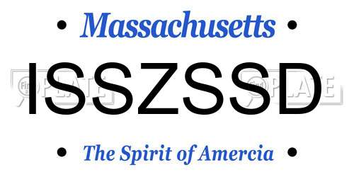 ISSZSSD Massachusetts License Plate