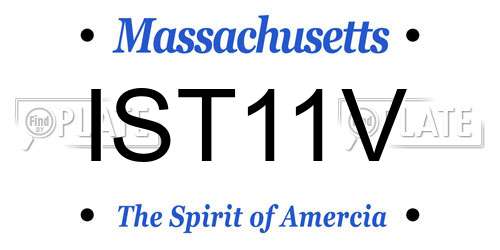 IST11V Massachusetts License Plate