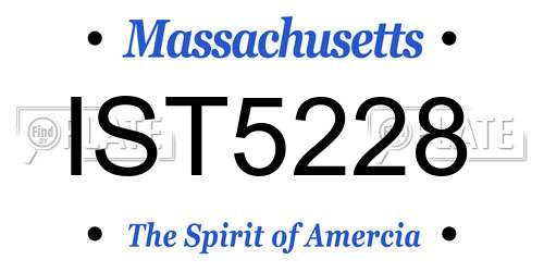 IST5228 Massachusetts License Plate