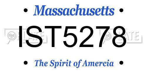 IST5278 Massachusetts License Plate
